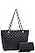 TRENDY 2 IN 1 QUILTED SHOPPER BAG WALLET SET
