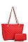 TRENDY 2 IN 1 QUILTED SHOPPER BAG WALLET SET