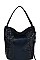 CHILL CROCO PATTERN CONVERTIBLE BUCKET HOBO BAG