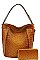 2 IN 1 OSTRICH SATCHEL WITH MATCHING WALLET