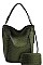 2 IN 1 OSTRICH SATCHEL WITH MATCHING WALLET