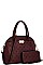 Embossed Monogram DOME SATCHEL WALLET SET