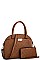 Embossed Monogram DOME SATCHEL WALLET SET