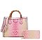 2 in 1 Crocodile Tie-dyed Satchel & Wallet