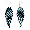 CE1107-LP Snake Print Leaf Shape Leather Earring