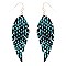 CE1107-LP Snake Print Leaf Shape Leather Earring