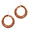 CE1123-LP Textured Leather Open-cut Round Earring