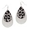 Stylish Leopard Print Accent Layered Leather Teardrop Earrings MH-CE1158-1