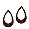 STYLISH LEATHER OPEN-CUT TEARDROP EARRINGS