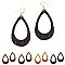 STYLISH LEATHER OPEN-CUT TEARDROP EARRINGS