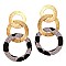 Leopard Print Leather Metal Ring Linked Earring MH-CE1291