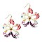 Flower Print Cut-out Leather Earring