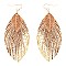 Metallic Leather Feather Marquise Filigree Earring MH-CE1694