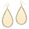 CE1718-LP Whip-stitched Handmade Teardrop Leather Earring