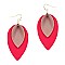 Stylish 2-Tone Layered Leaf Shape Leather Earrings MH-CE1734