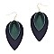 Stylish 2-Tone Layered Leaf Shape Leather Earrings MH-CE1734