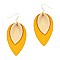 Stylish 2-Tone Layered Leaf Shape Leather Earrings MH-CE1734