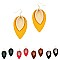 Stylish 2-Tone Layered Leaf Shape Leather Earrings MH-CE1734