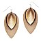 CE1734-LP Layered Leaf Shape Leather Earring