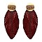 Leather Feather Metal Post Earring