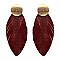 Leather Feather Metal Post Earring