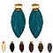 Leather Feather Metal Post Earring