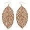 Glittery Leather Leaf Marquise Earring MH-CE1825