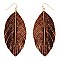 Trendy Snake Print Leather Feather Theme Marquise Earrings MH-CE1995
