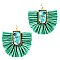 MOROCCAN RAFIA FAN BOHO EARRING