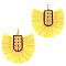 MOROCCAN RAFIA FAN BOHO EARRING