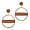 CHIC WOOD STRIPE ROUND EARRINGS
