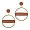 CHIC WOOD STRIPE ROUND EARRINGS