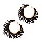 Chic Pigskin Leather Fringed Hippie Hobo Hinge Hoop Earring MH-CE2250