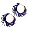 Chic Pigskin Leather Fringed Hippie Hobo Hinge Hoop Earring MH-CE2250