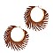 Chic Pigskin Leather Fringed Hippie Hobo Hinge Hoop Earring MH-CE2250