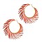 Chic Pigskin Leather Fringed Hippie Hobo Hinge Hoop Earring MH-CE2250