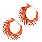 Chic Pigskin Leather Fringed Hippie Hobo Hinge Hoop Earring MH-CE2250