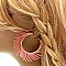 Chic Pigskin Leather Fringed Hippie Hobo Hinge Hoop Earring MH-CE2250