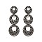 Fashionable 3 Drop Stone Encrusted Hoops Earrings SLCE807