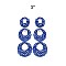Fashionable 3 Drop Stone Encrusted Hoops Earrings SLCE807