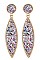 PACK OF 12 TRENDY ASSORTED COLOR GLITTER DANGLE EARRING