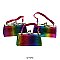 Pack of 12 Regular Coin Purses Rainbow Design