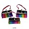 Pack of 12 Regular Coin Purses Rainbow Design