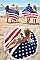 FRINGE ROUND BEACH TOWEL American Flag FM-CG7240