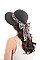 STYLISH NATURAL WOVEN HAT WITH PYTHON RIBBON BAND AND BOW