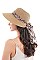 STYLISH NATURAL WOVEN HAT WITH PYTHON RIBBON BAND AND BOW