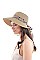 NATURAL WOVEN HAT WITH PYTHON RIBBON BAND AND BOW