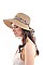 STYLISH NATURAL WOVEN HAT WITH PYTHON RIBBON BAND AND BOW