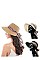 STYLISH NATURAL WOVEN HAT WITH PYTHON RIBBON BAND AND BOW