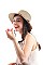 PYTHON BAND AND BOW WOVEN SUN HAT
